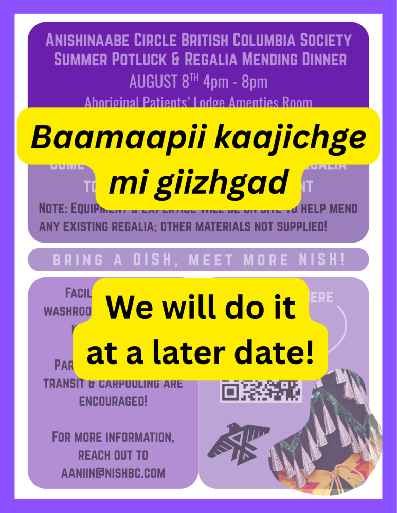 Postponed potluck event!